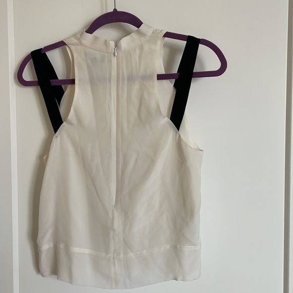 Silk chiffon white Bebe cut out blouse - Picture 2 of 2